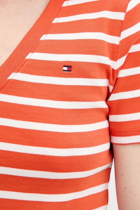 Tommy Hilfiger pamut póló WW0WW40584 narancssárga