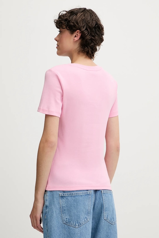 Βαμβακερό μπλουζάκι Tommy Hilfiger WW0WW40584 ροζ AA00
