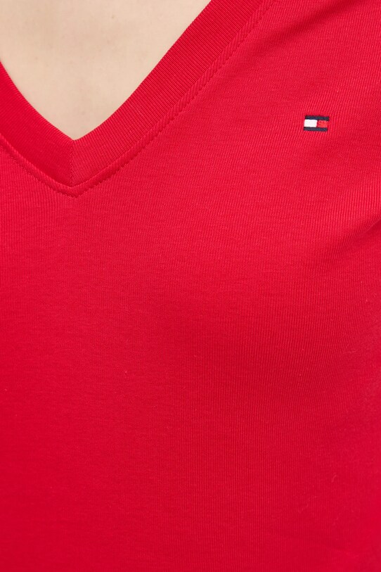 Bavlnené tričko Tommy Hilfiger WW0WW40584 červená