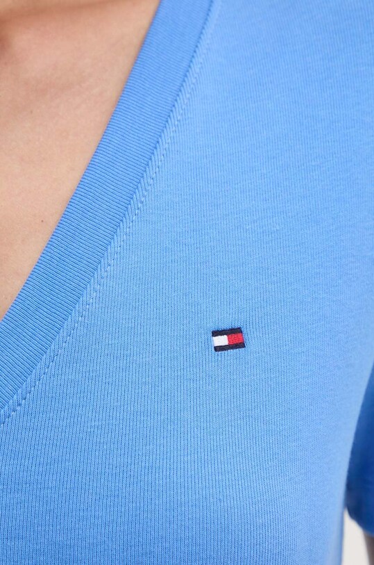 Хлопковая футболка Tommy Hilfiger голубой WW0WW40584