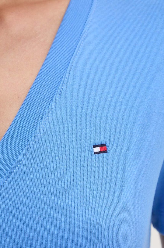 Bavlněné tričko Tommy Hilfiger modrá WW0WW40584