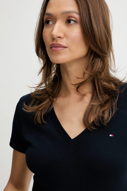 Бавовняна футболка Tommy Hilfiger блакитний WW0WW40584