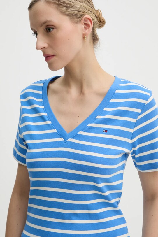 Бавовняна футболка Tommy Hilfiger фіолетовий WW0WW40584