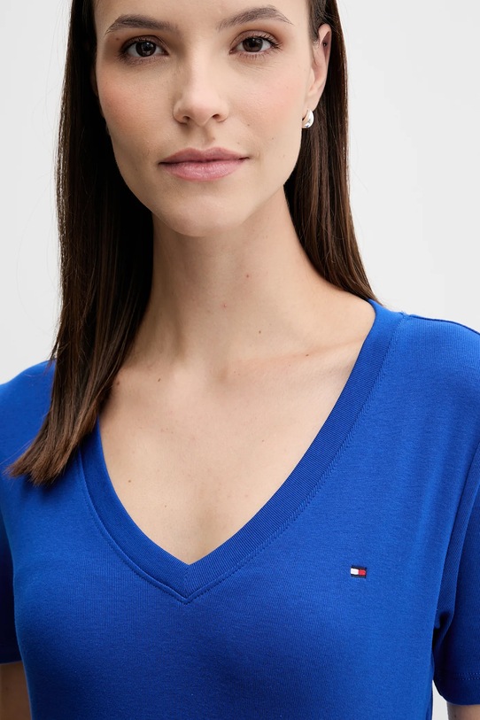 Βαμβακερό μπλουζάκι Tommy Hilfiger μπλε WW0WW40584