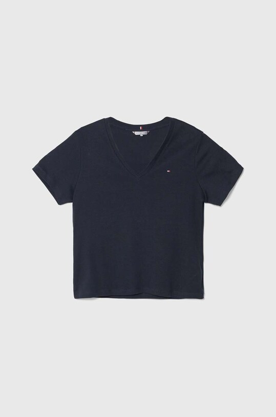 Bavlnené tričko Tommy Hilfiger jednofarebný tmavomodrá WW0WW40584