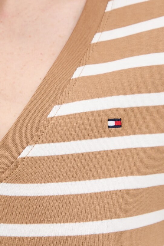 Tommy Hilfiger pamut póló WW0WW40584 barna