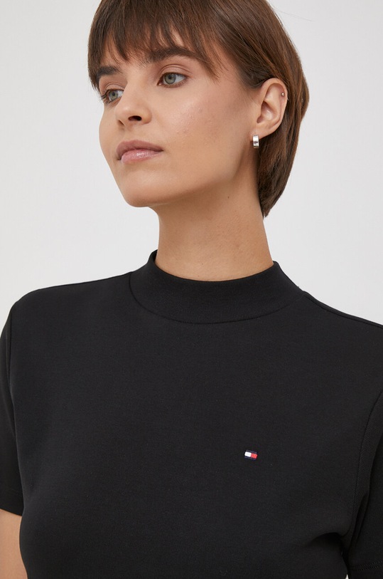 Bavlněné tričko Tommy Hilfiger černá WW0WW40586