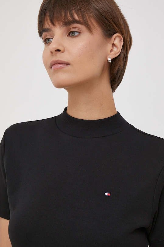 Бавовняна футболка Tommy Hilfiger чорний WW0WW40586