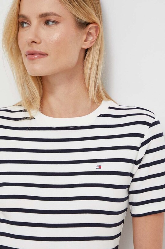Tommy Hilfiger tricou din bumbac WW0WW40587 alb SS25