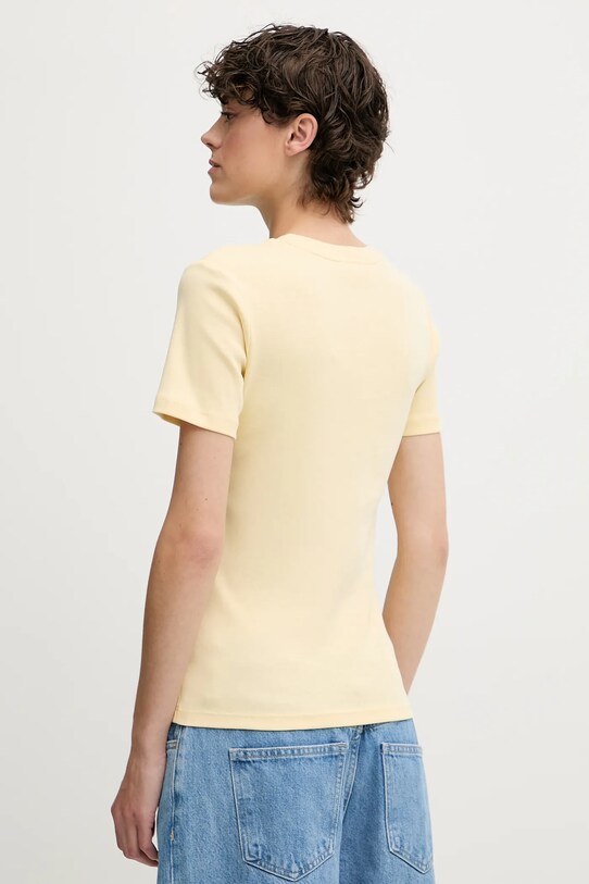 Bavlnené tričko Tommy Hilfiger WW0WW40587 žltá SS25