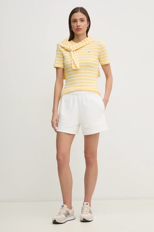 Tommy Hilfiger t-shirt in cotone WW0WW40587 giallo AW25