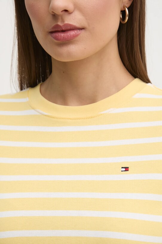 Bavlněné tričko Tommy Hilfiger WW0WW40587 žlutá