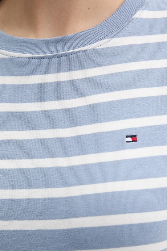 Bavlněné tričko Tommy Hilfiger WW0WW40587 modrá