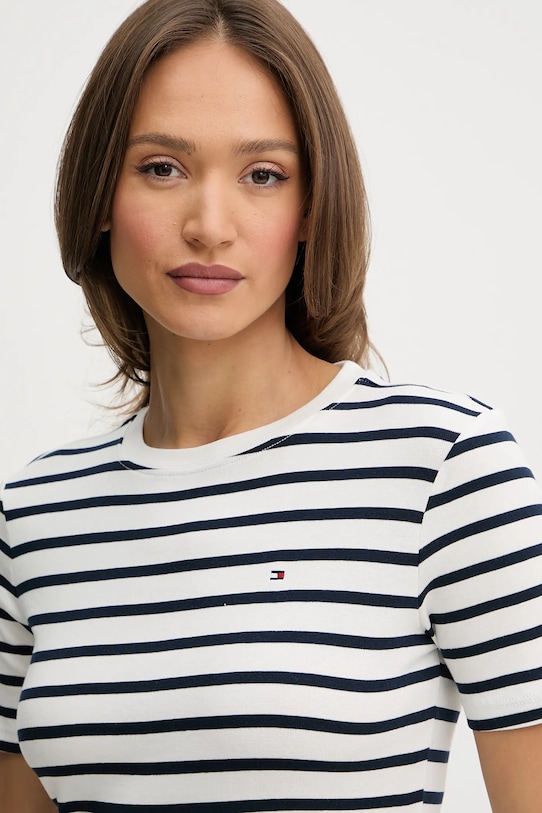 Oblečení Bavlněné tričko Tommy Hilfiger WW0WW40587 námořnická modř