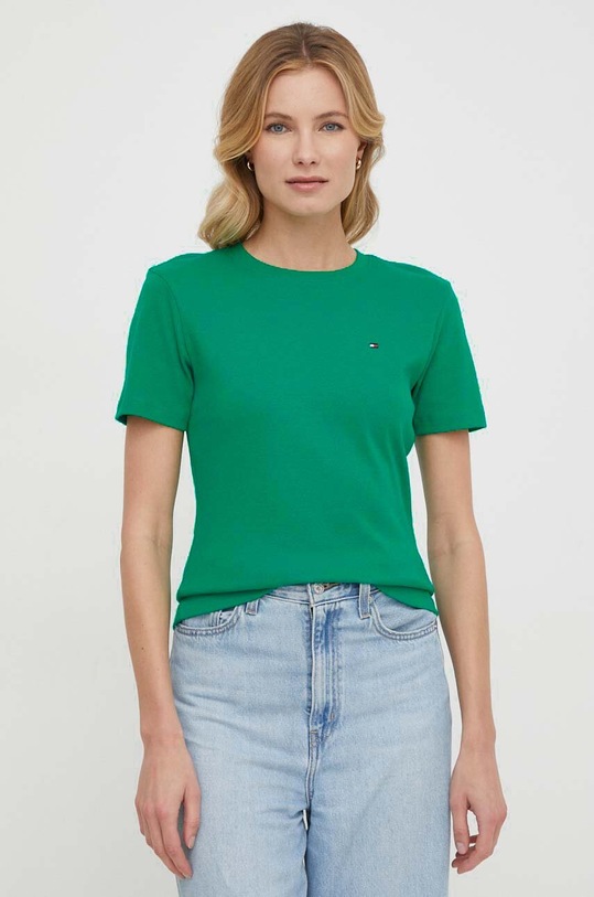 Odzież Tommy Hilfiger t-shirt bawełniany WW0WW40587 zielony