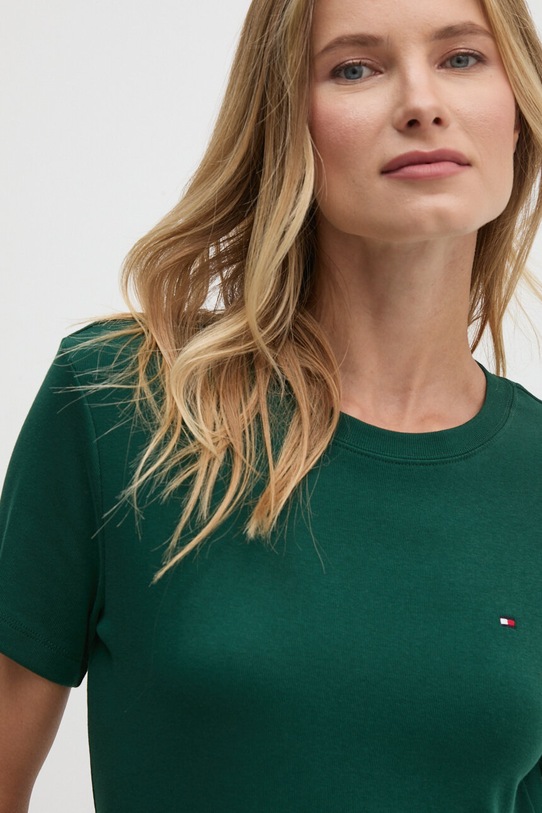 Tommy Hilfiger t-shirt bawełniany bawełna zielony WW0WW40587