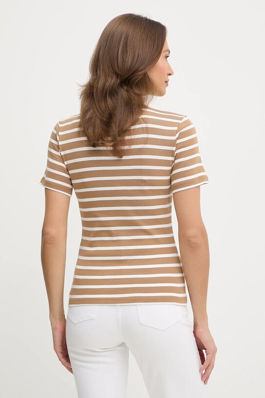 Bavlněné tričko Tommy Hilfiger WW0WW40587 hnědá SS25