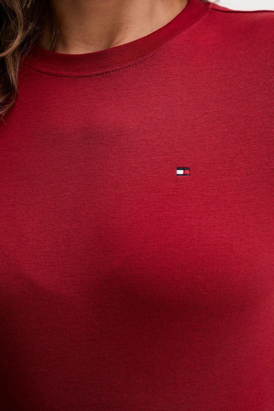 Bavlněné tričko Tommy Hilfiger WW0WW40587 burgundské
