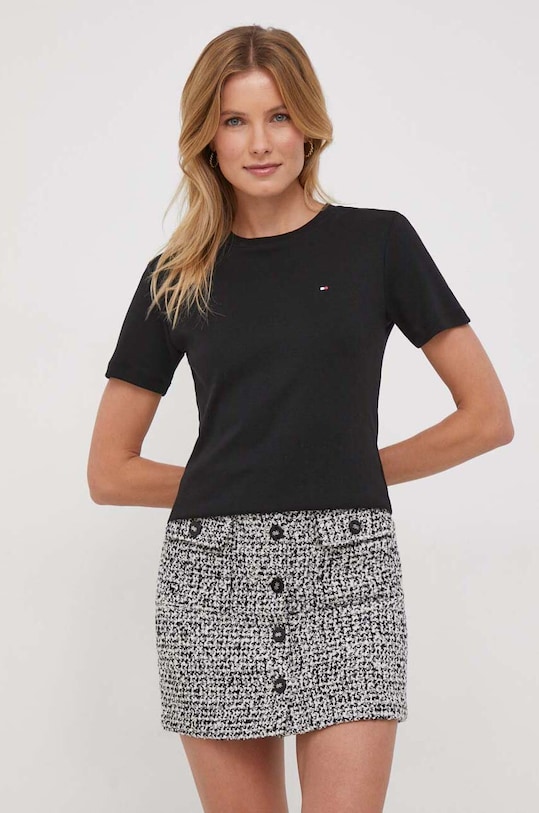 Бавовняна футболка Tommy Hilfiger бавовна чорний WW0WW40587