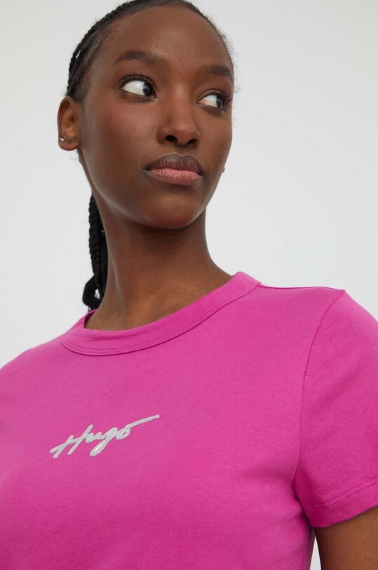 Odzież HUGO t-shirt bawełniany 50508289 różowy