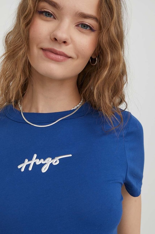 HUGO t-shirt bawełniany niebieski 50508289