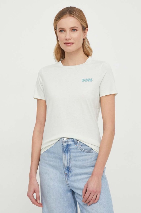 BOSS t-shirt bawełniany bawełna zielony 50517925