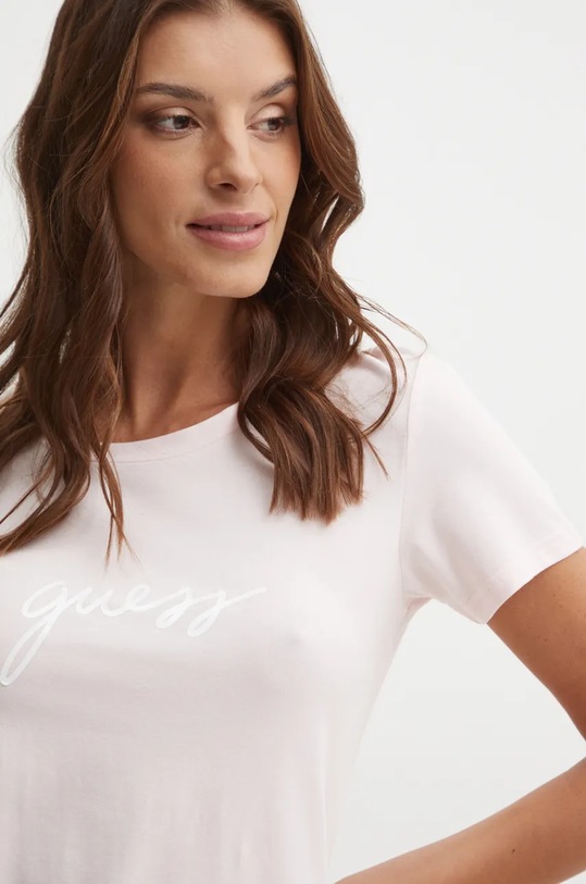 Tričko Guess potisk růžová O4RM09.KBBU1