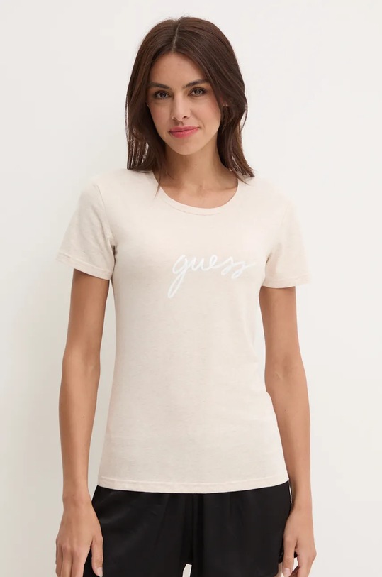 Тениска Guess O4RM09.KBBU1 бежов AW24