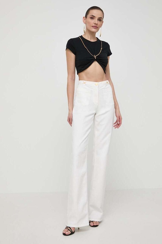 Bavlněné tričko Elisabetta Franchi MA02141E2 černá SS24