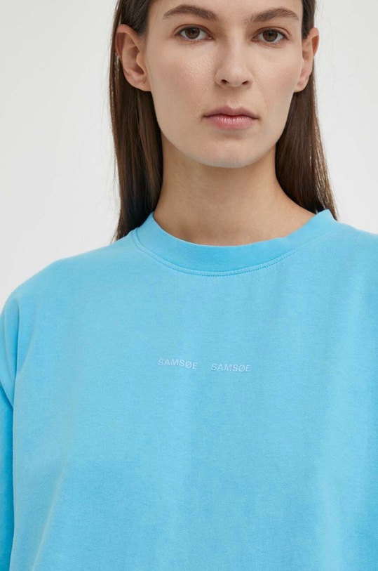 Samsoe Samsoe tricou din bumbac albastru F23200050