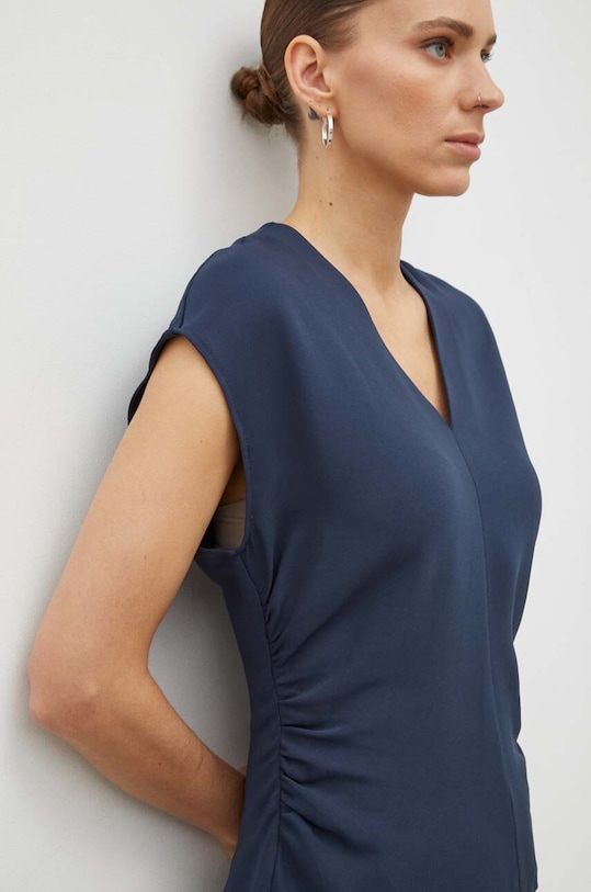 Majica Samsoe Samsoe F23400080 mornarsko modra