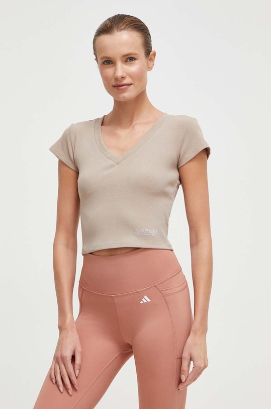 Tričko Guess EDIE slim béžová V4RP10.K8RT2