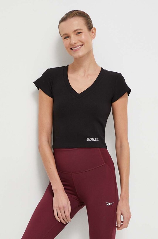 Футболка Guess slim чорний V4RP10.K8RT2