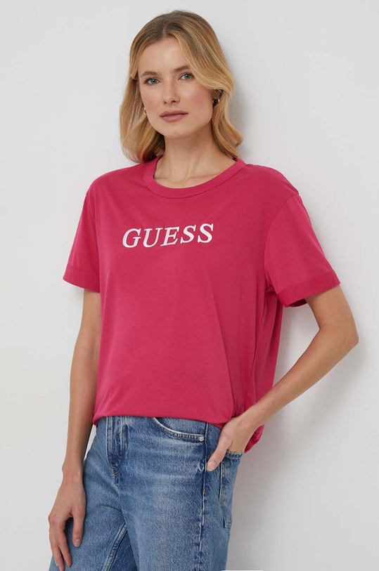 Tričko Guess DEANA kulatý růžová V4RI13.KB9I0