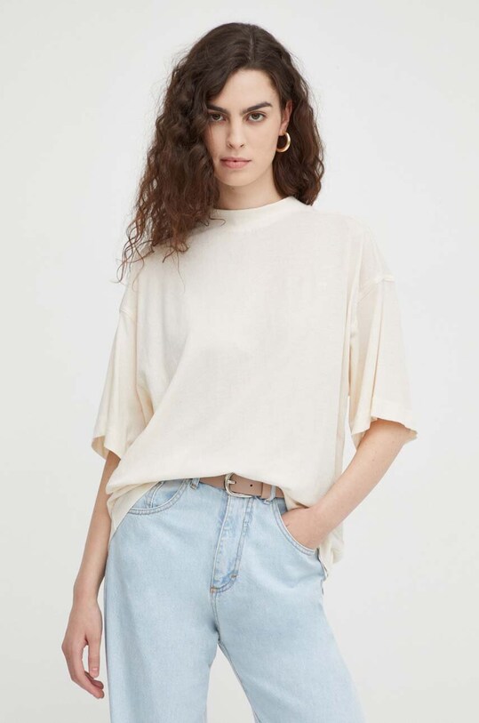 G-Star tricou din bumbac uni bej D23863.C954