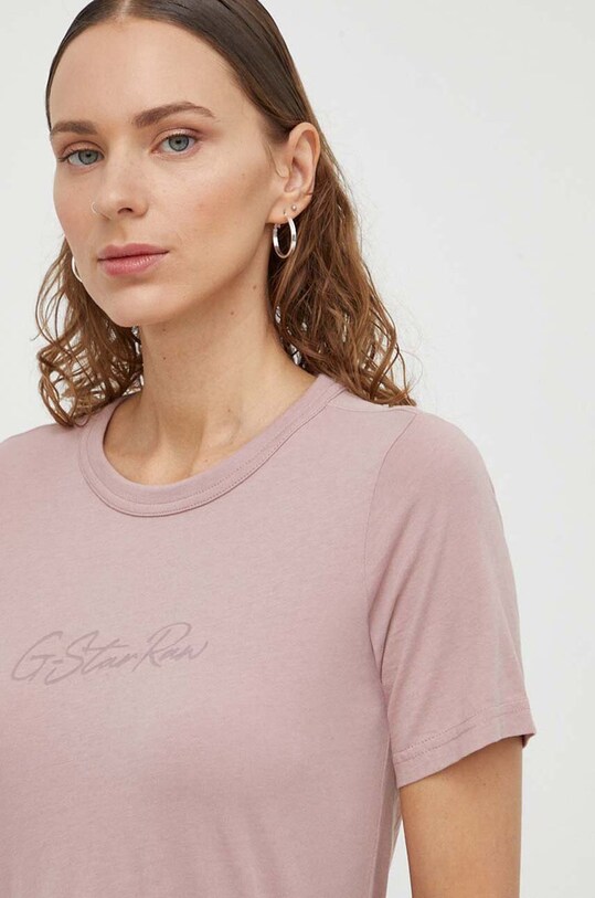 G-Star tricou din bumbac roz D24216.4107