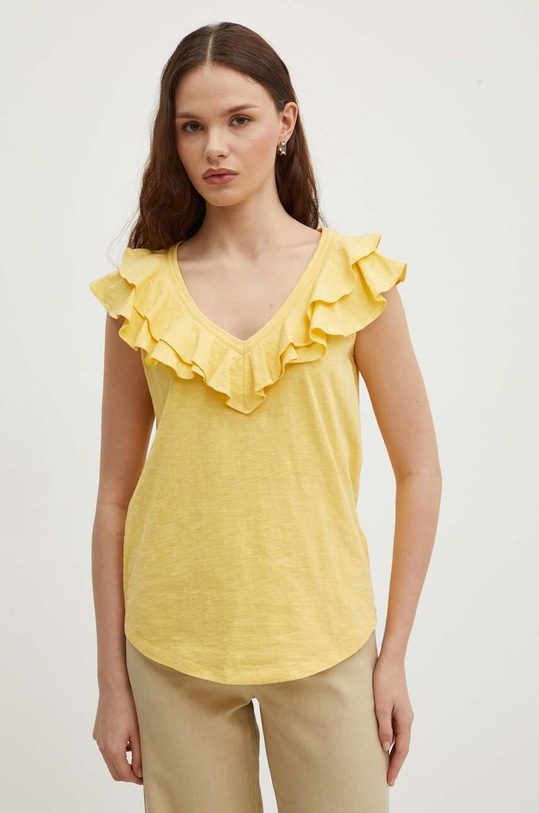 Lauren Ralph Lauren t-shirt bawełniany bawełna żółty 200925903