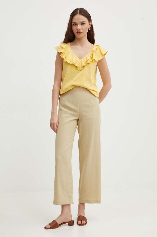 Bavlnené tričko Lauren Ralph Lauren 200925903 žltá SS24