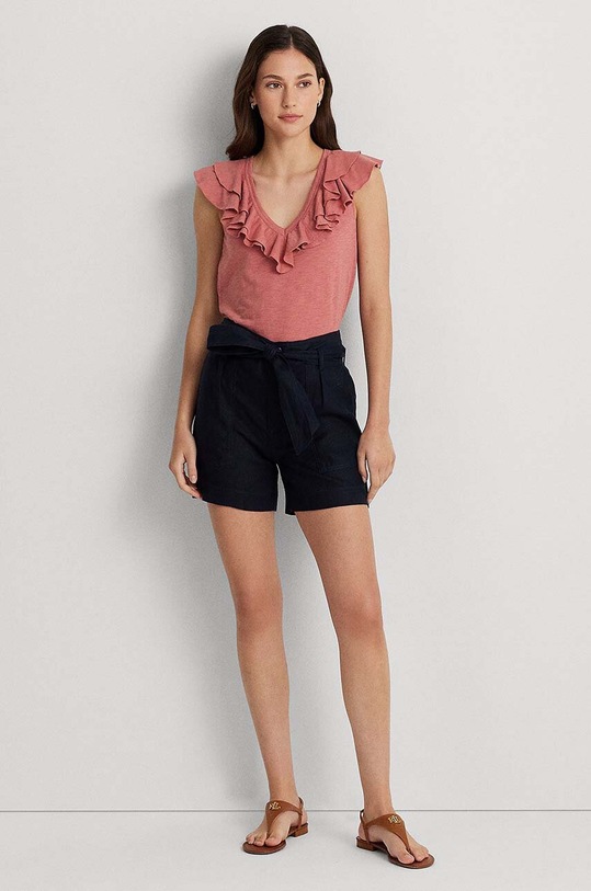 Lauren Ralph Lauren t-shirt bawełniany różowy 200925903