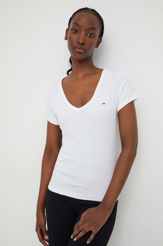 Футболка Tommy Jeans slim белый DW0DW17385