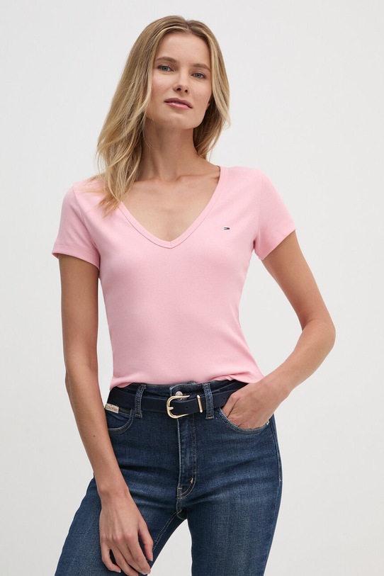 Tommy Jeans t-shirt DW0DW17385 różowy AA00