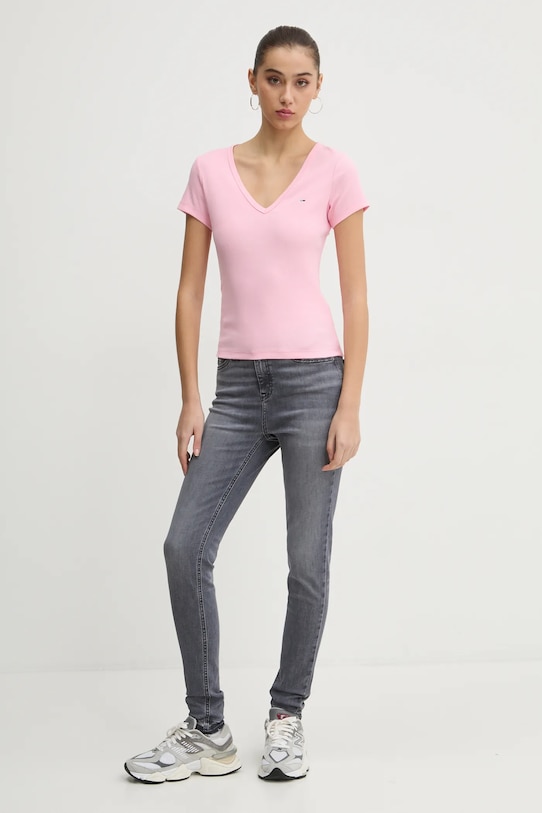 Tommy Jeans t-shirt DW0DW17385 rózsaszín AA00