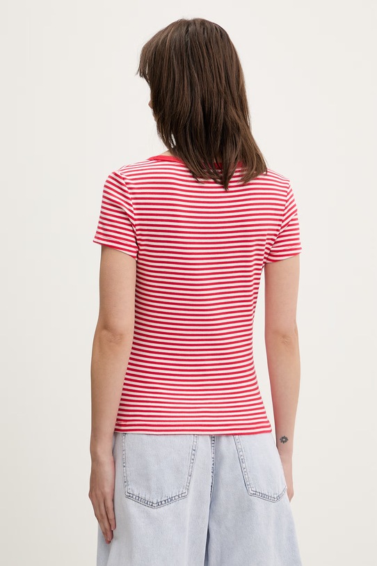 Oblečení Tommy Jeans tričko dámské bavlněné s elastanem DW0DW17385 červená