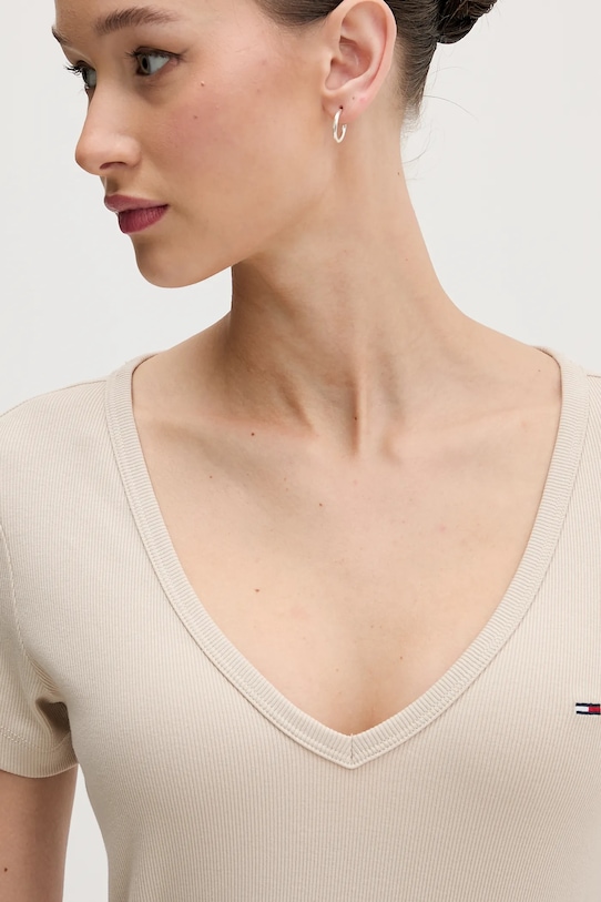 Tommy Jeans t-shirt beżowy DW0DW17385