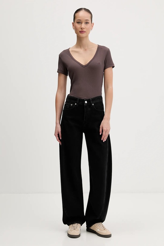 Tommy Jeans t-shirt DW0DW17385 brązowy AA00