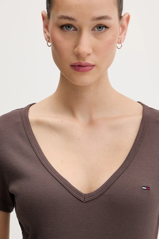 Tommy Jeans t-shirt brązowy DW0DW17385