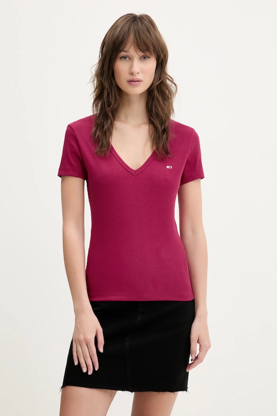 Tommy Jeans t-shirt bordowy DW0DW17385