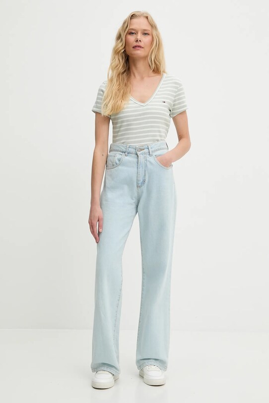 Tommy Jeans t-shirt DW0DW17385 zöld AA00