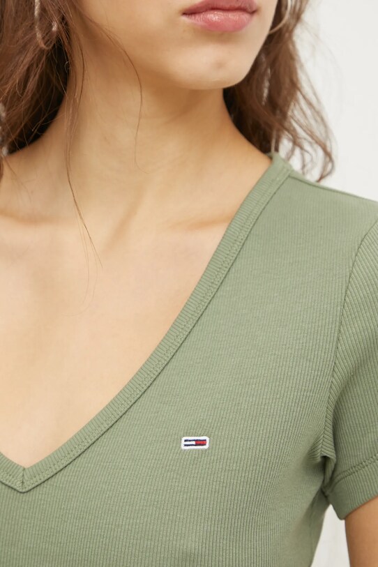 Tommy Jeans tricou DW0DW17385 verde