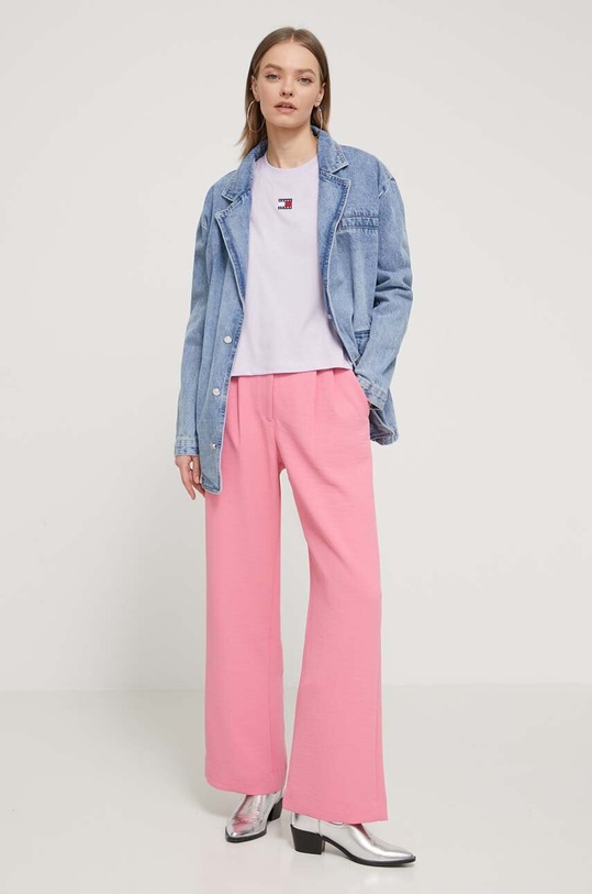 Tommy Jeans t-shirt DW0DW17391 fioletowy AW24